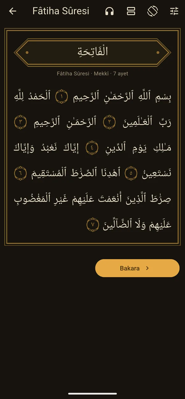 Fâtiha Sûresi, mushaf görünümü